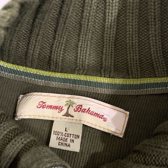 Tommy Bahama Men’s XL 1/4 Zip Pullover Long Sleeve Green Sweatshirt - Picture 1 of 9